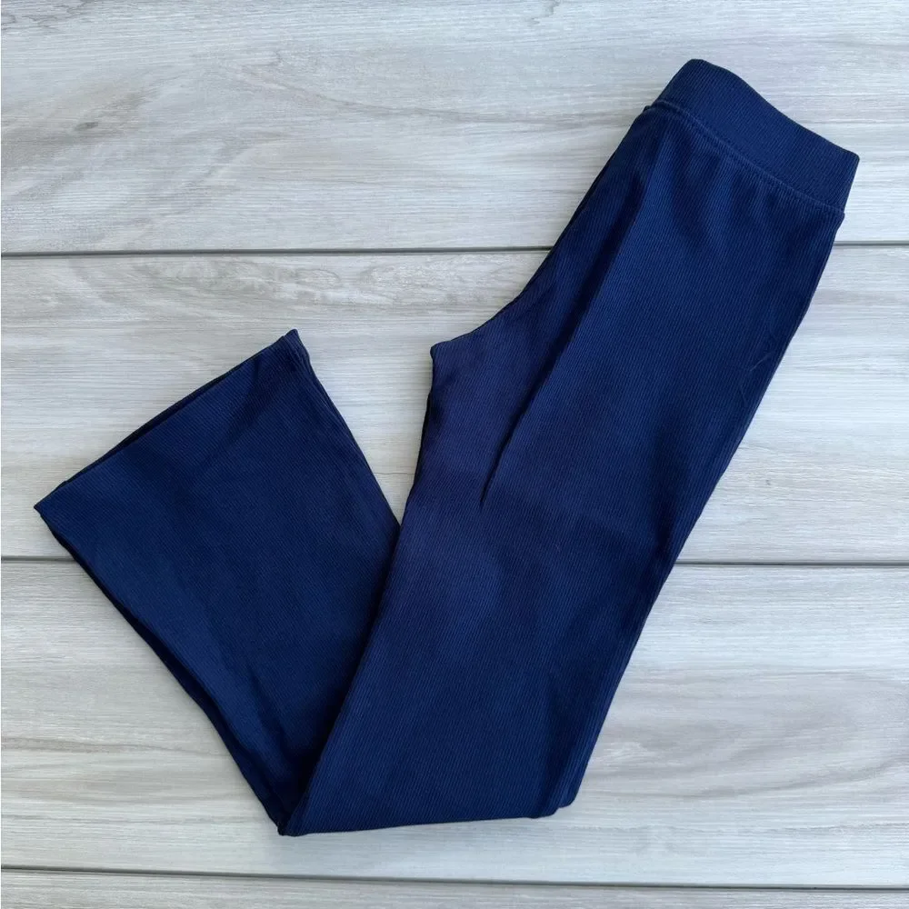 Hanna Andersson Ribbed Flare Leggings Blue Size 6/7 NWT IN PACKAGE
